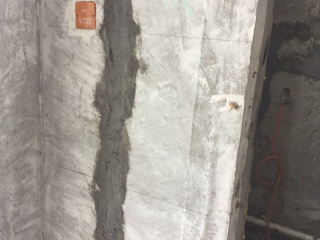 水、电管开槽施作