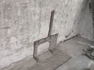 水、电管开槽施作