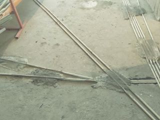 水、电管开槽施作