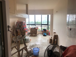 地砖铺贴及地面找平施作