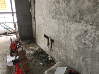 水、电管开槽施工