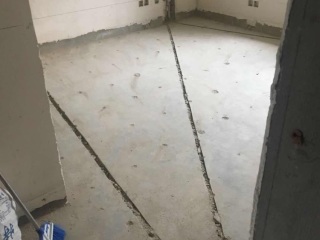水、电管开槽施作