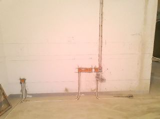 水、电管开槽施作