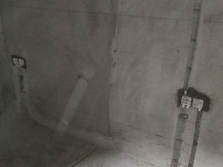 水、电管开槽施作