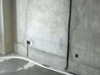 水、电管开槽施作