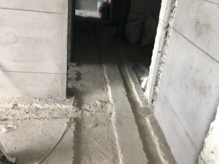 水、电管开槽施作