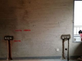 水、电管开槽施作