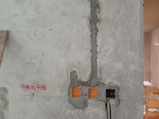 水、电管开槽施作