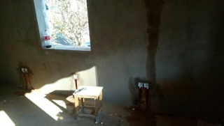 水、电管开槽施作