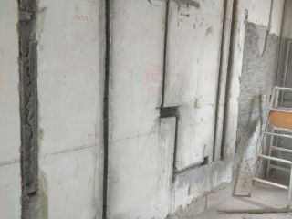 水、电管开槽施作