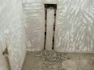 水、电管开槽施作