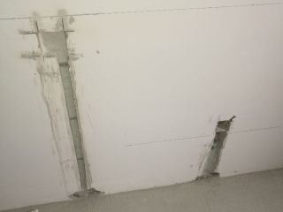 水、电管开槽施作