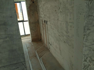 水、电管开槽施工