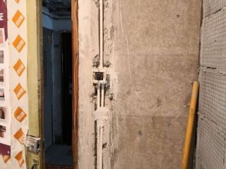 水、电管开槽施作