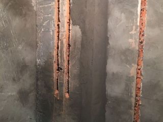 水、电管开槽施作