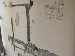 水、电管开槽施作