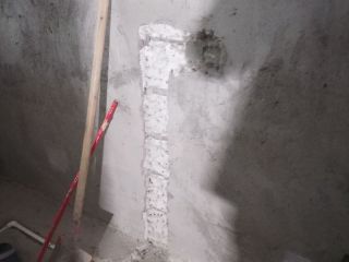 水、电管开槽施作