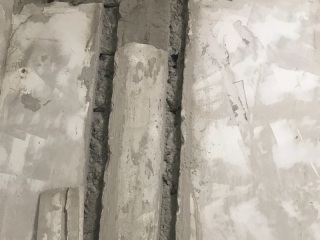水、电管开槽施作