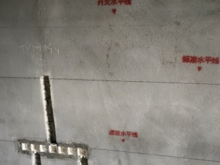 水、电管开槽施作