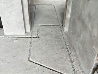 水、电管开槽施作