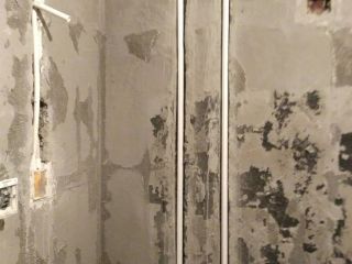 水、电管开槽施作