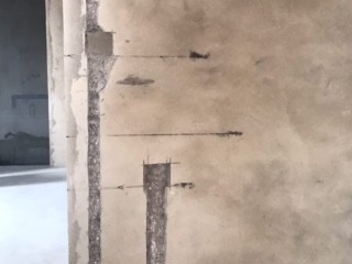 水、电管开槽施作