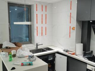 水、电管开槽施作