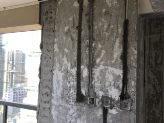 水、电管开槽施工