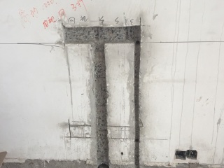 水、电管开槽施作
