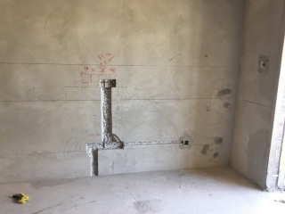 水、电管开槽施工