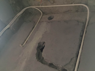 水、电管开槽施作
