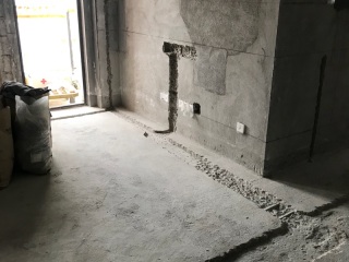 水、电管开槽施作