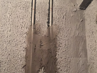 水、电管开槽施作