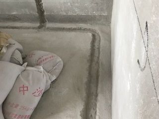 水、电管开槽施作