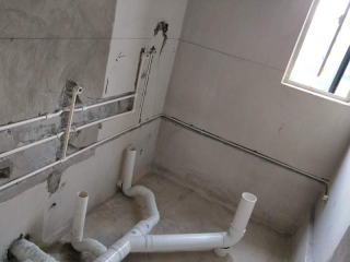 水、电管开槽施作