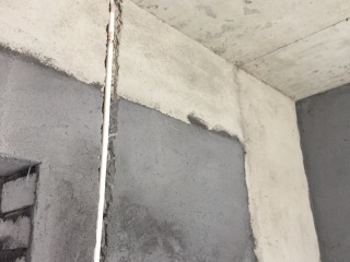 水、电管开槽施作