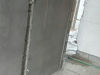 水、电管开槽施作
