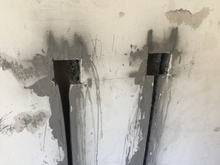 水、电管开槽施作