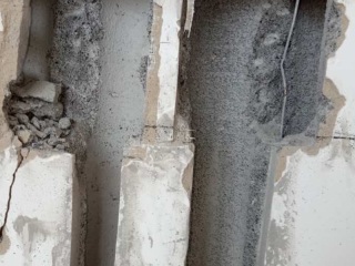 水、电管开槽施作
