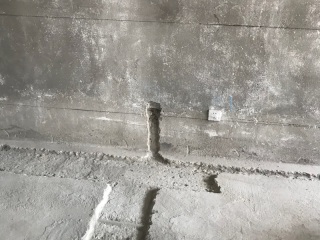水、电管开槽施作