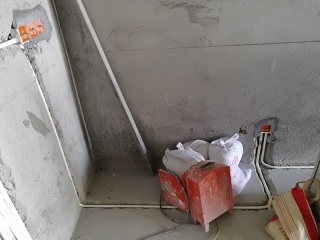 水、电管开槽施作