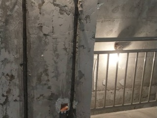 水、电管开槽施作