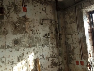水、电管开槽施作