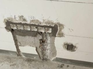 水、电管开槽施作