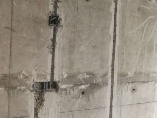 水、电管开槽施作