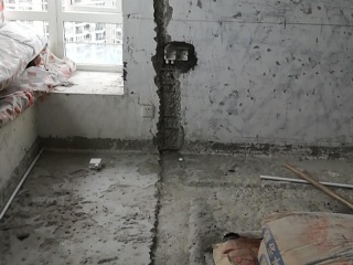 水、电管开槽施作