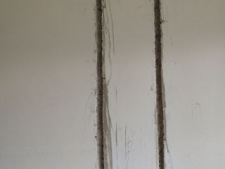 水、电管开槽施作