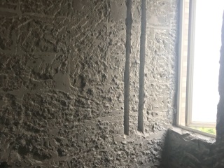 水、电管开槽施作