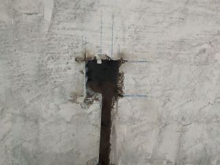 水、电管开槽施作