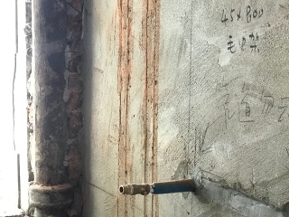 水、电管开槽施作